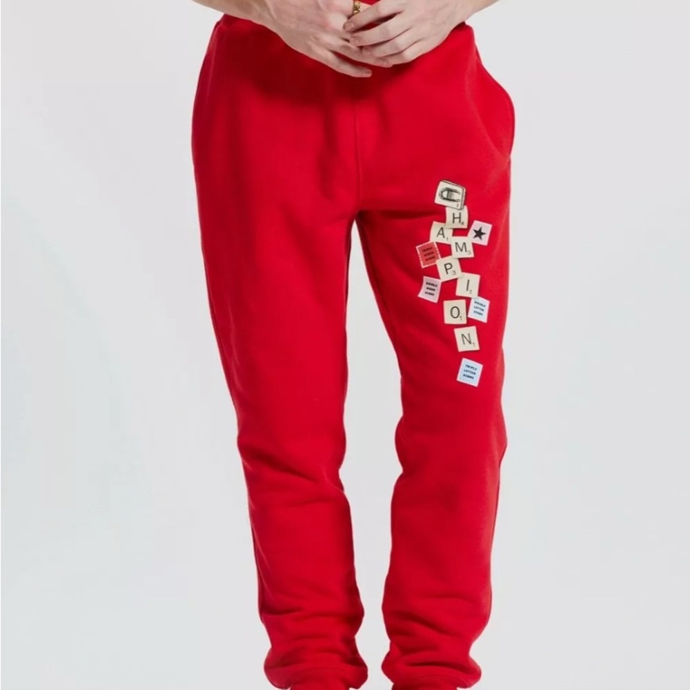 Champion Red Scrabble RARE Unisex/Men's Pants-Small NWT!